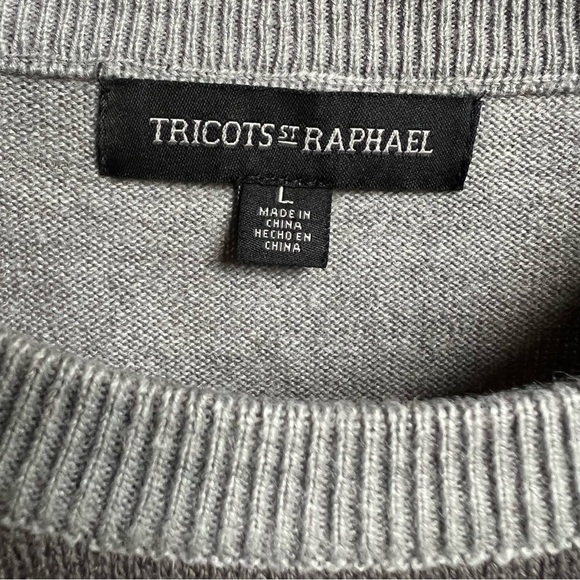 Tricots St. Raphael Men’s Geometric Square Design Crewneck Sweater, Large - Picture 5 of 11